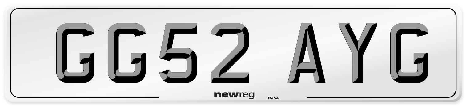 GG52 AYG Number Plate from New Reg